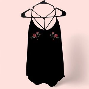 Embroidered Rose Cami